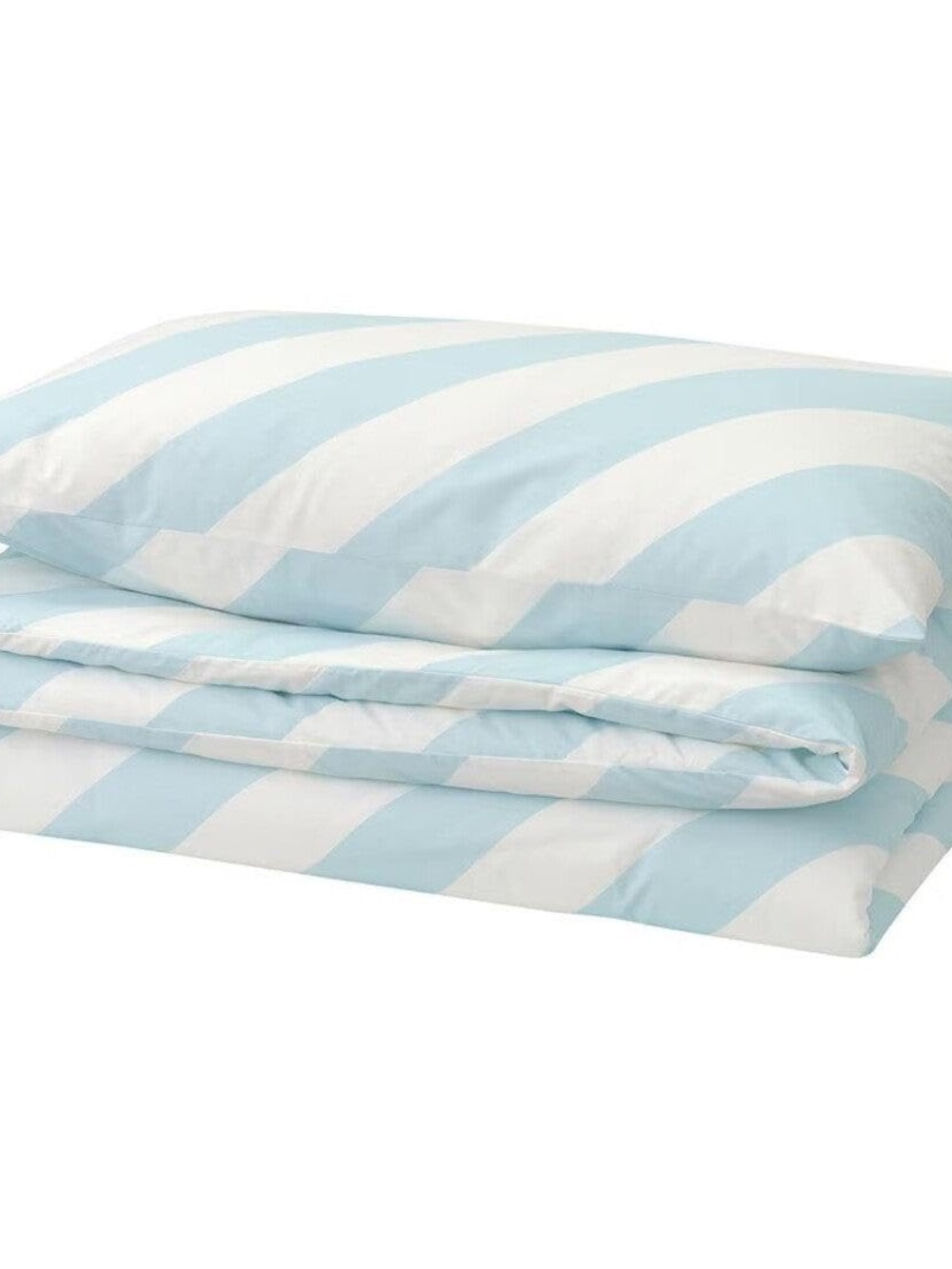 IKEA Slojsilja King Light Blue and White Striped Duvet Cover